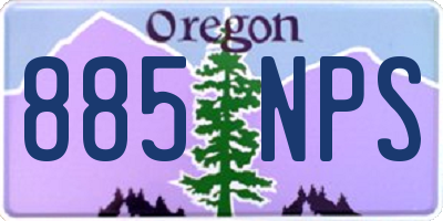 OR license plate 885NPS