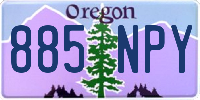 OR license plate 885NPY