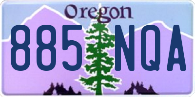 OR license plate 885NQA