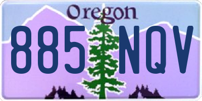 OR license plate 885NQV