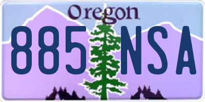 OR license plate 885NSA