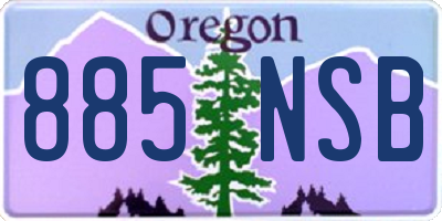 OR license plate 885NSB