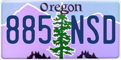 OR license plate 885NSD