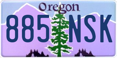 OR license plate 885NSK