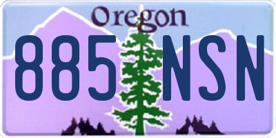 OR license plate 885NSN