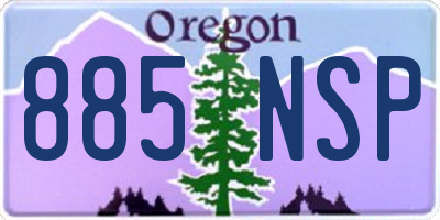 OR license plate 885NSP