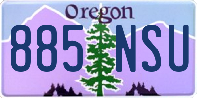 OR license plate 885NSU
