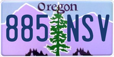 OR license plate 885NSV