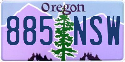 OR license plate 885NSW
