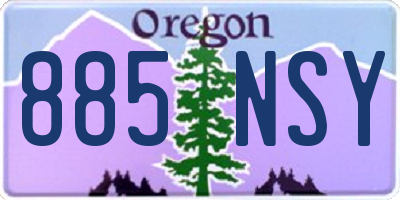 OR license plate 885NSY