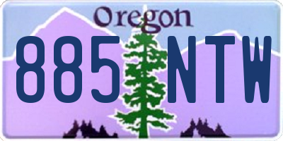 OR license plate 885NTW