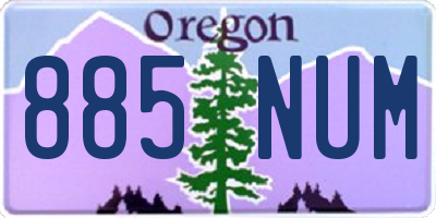 OR license plate 885NUM