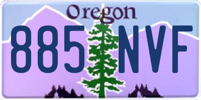 OR license plate 885NVF