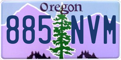 OR license plate 885NVM
