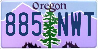 OR license plate 885NWT