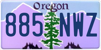 OR license plate 885NWZ