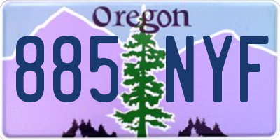 OR license plate 885NYF