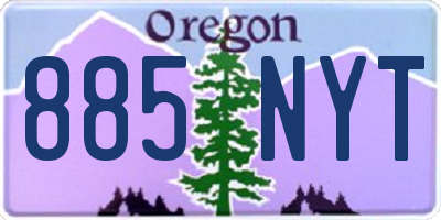 OR license plate 885NYT