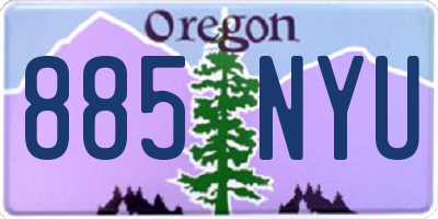 OR license plate 885NYU
