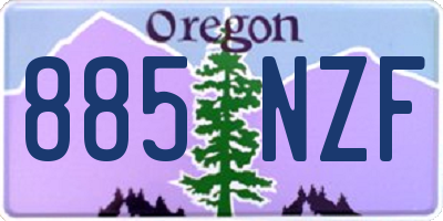 OR license plate 885NZF
