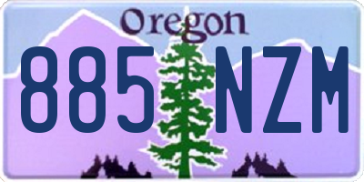 OR license plate 885NZM