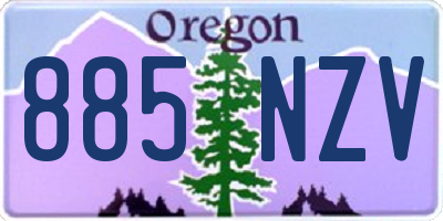 OR license plate 885NZV
