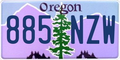 OR license plate 885NZW