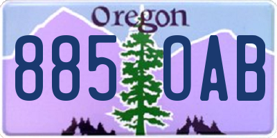 OR license plate 885OAB