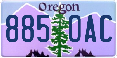 OR license plate 885OAC