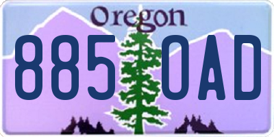 OR license plate 885OAD