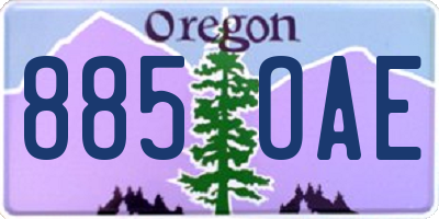OR license plate 885OAE