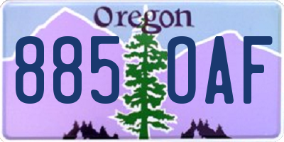 OR license plate 885OAF