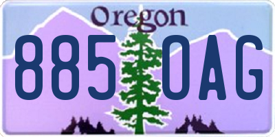 OR license plate 885OAG