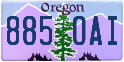 OR license plate 885OAI