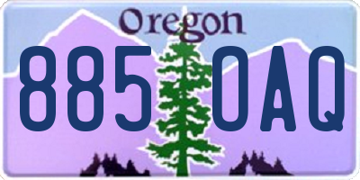 OR license plate 885OAQ