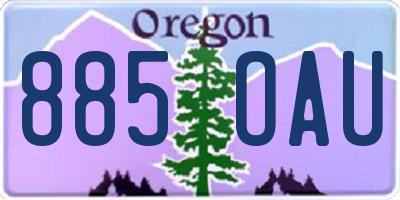 OR license plate 885OAU