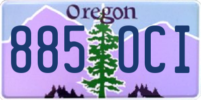 OR license plate 885OCI
