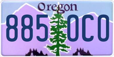 OR license plate 885OCO
