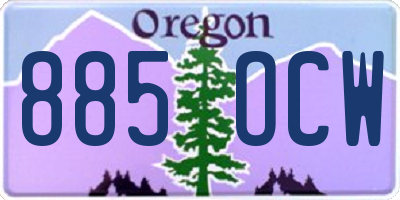 OR license plate 885OCW
