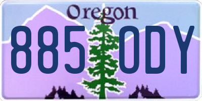 OR license plate 885ODY