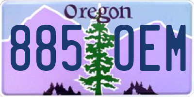 OR license plate 885OEM