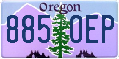 OR license plate 885OEP