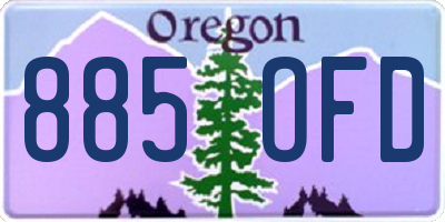 OR license plate 885OFD