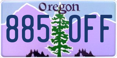 OR license plate 885OFF