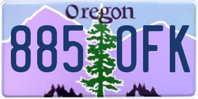 OR license plate 885OFK