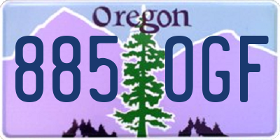 OR license plate 885OGF