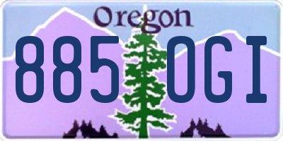 OR license plate 885OGI