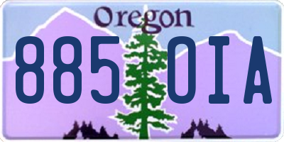 OR license plate 885OIA