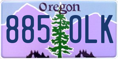 OR license plate 885OLK
