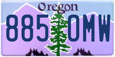 OR license plate 885OMW